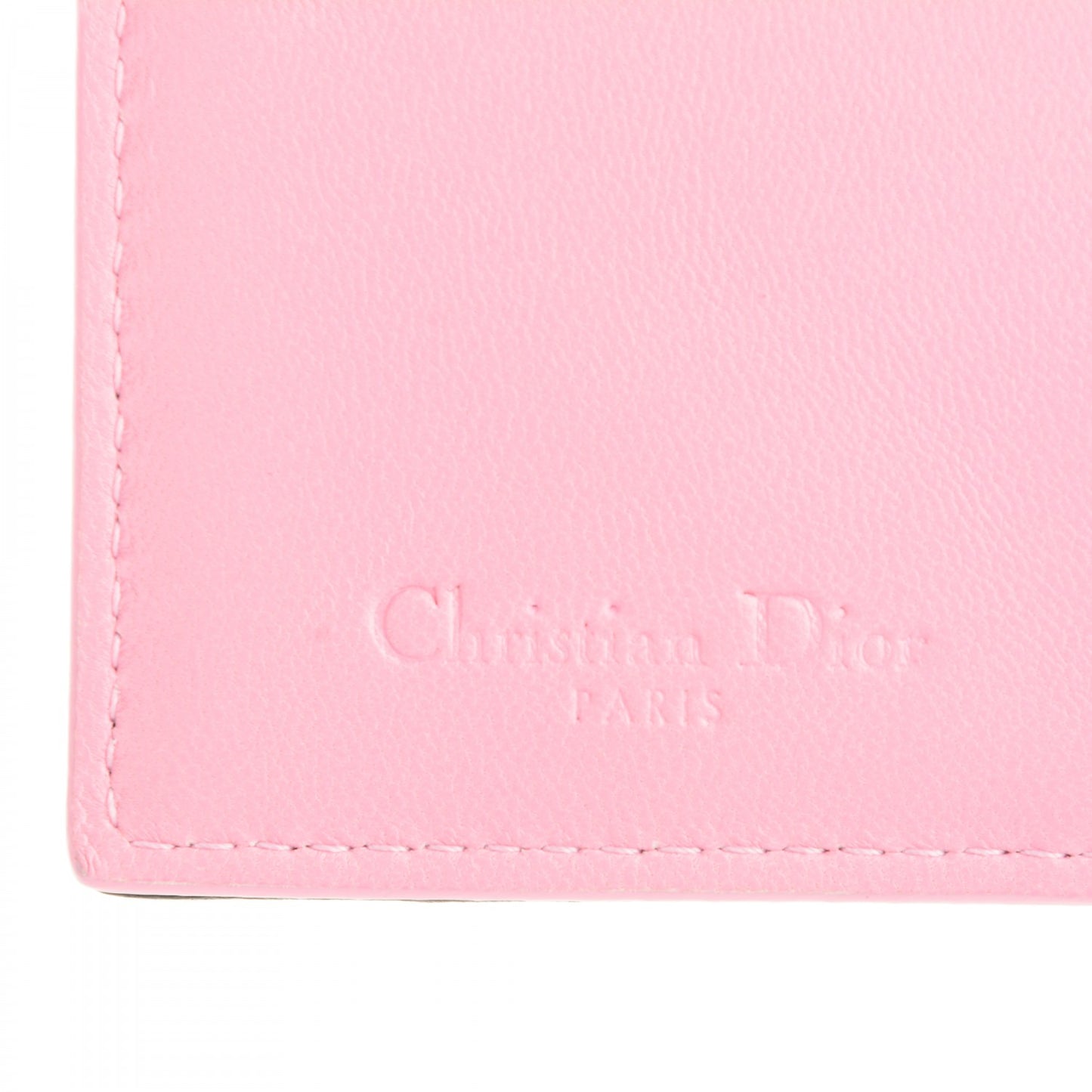 Lambskin Cannage Bi-Color Small Lady Dior Flap Card Holder Black Pink