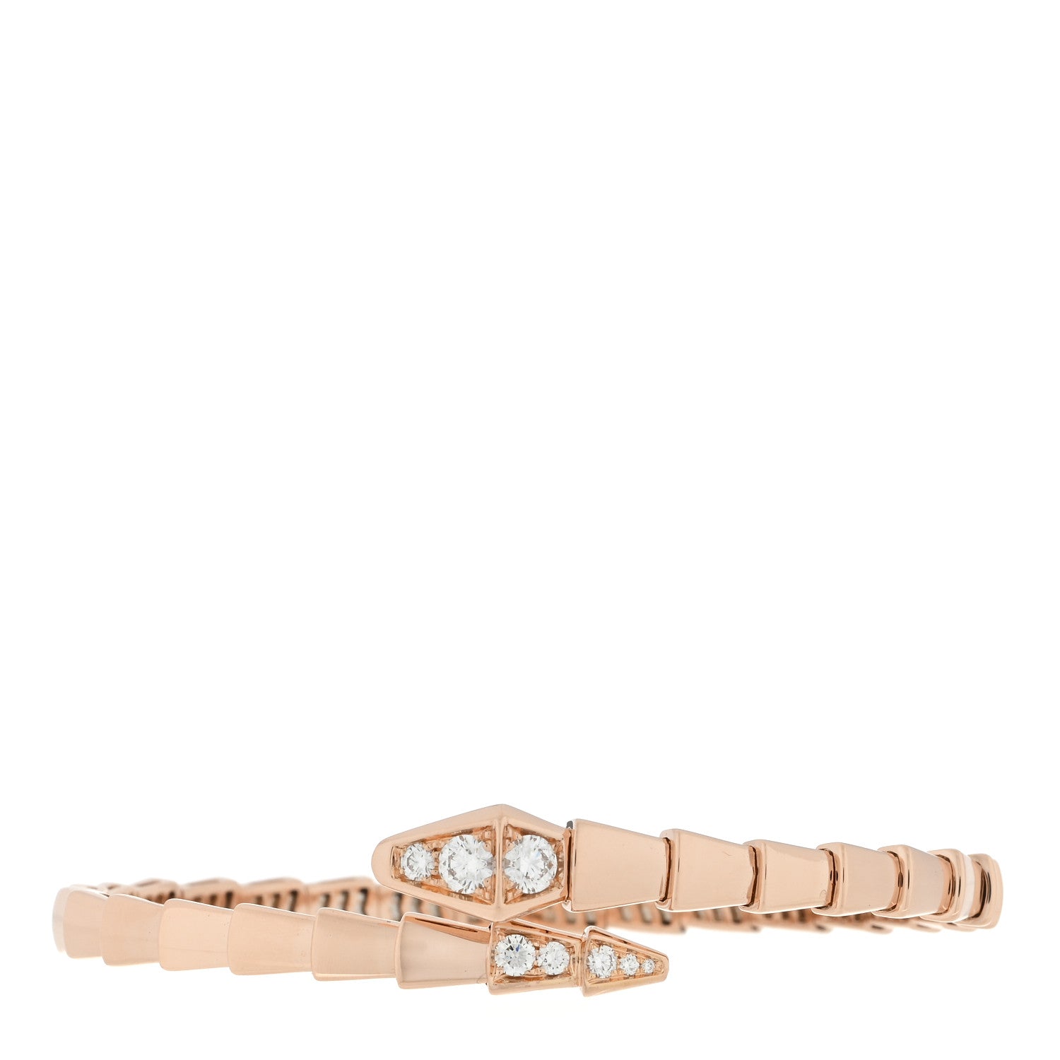 Bulgari 18K Rose Gold Diamond Serpenti Viper Bracelet S 1 of 4