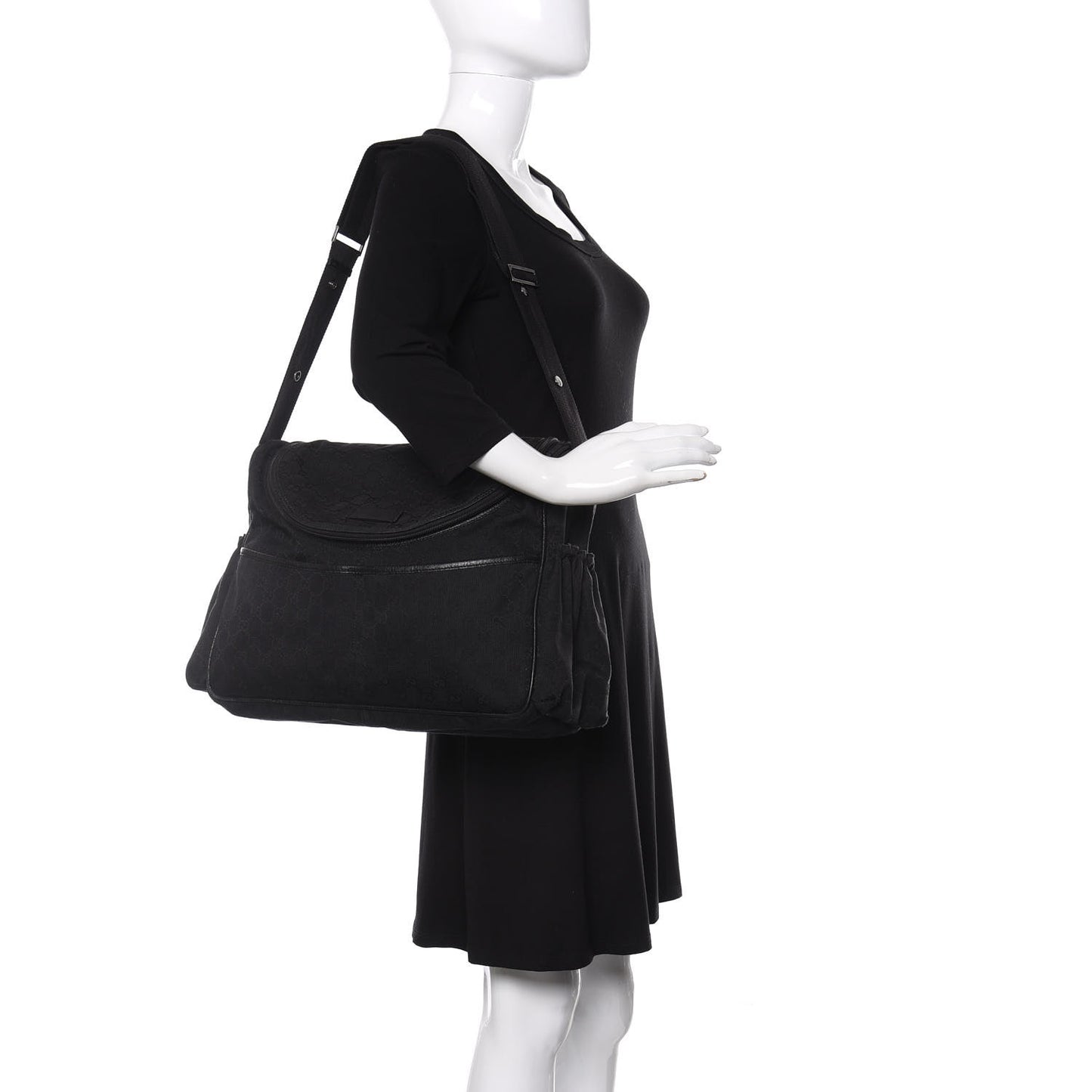 Monogram Large Diaper Bag Black