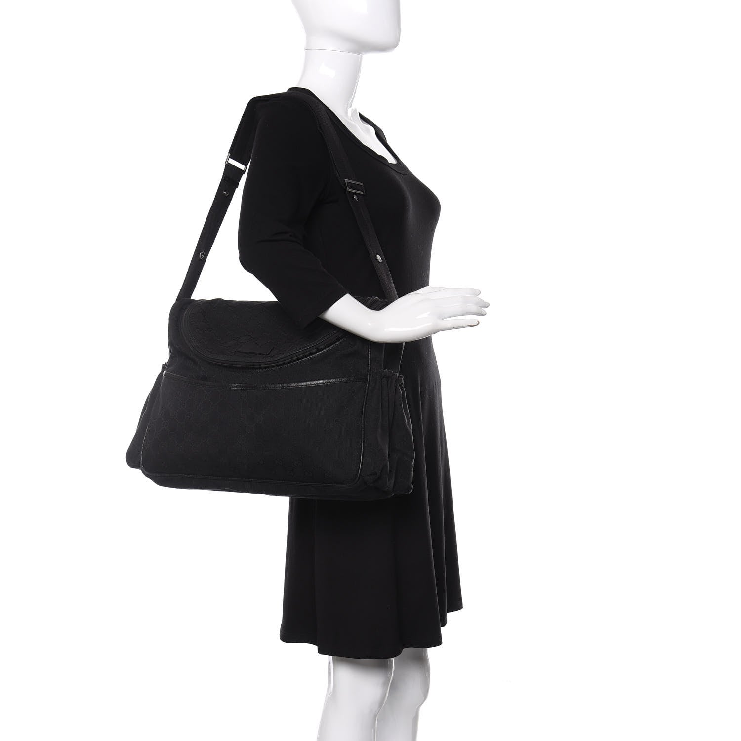 Gucci Monogram Large Diaper Bag Black 2 of 10