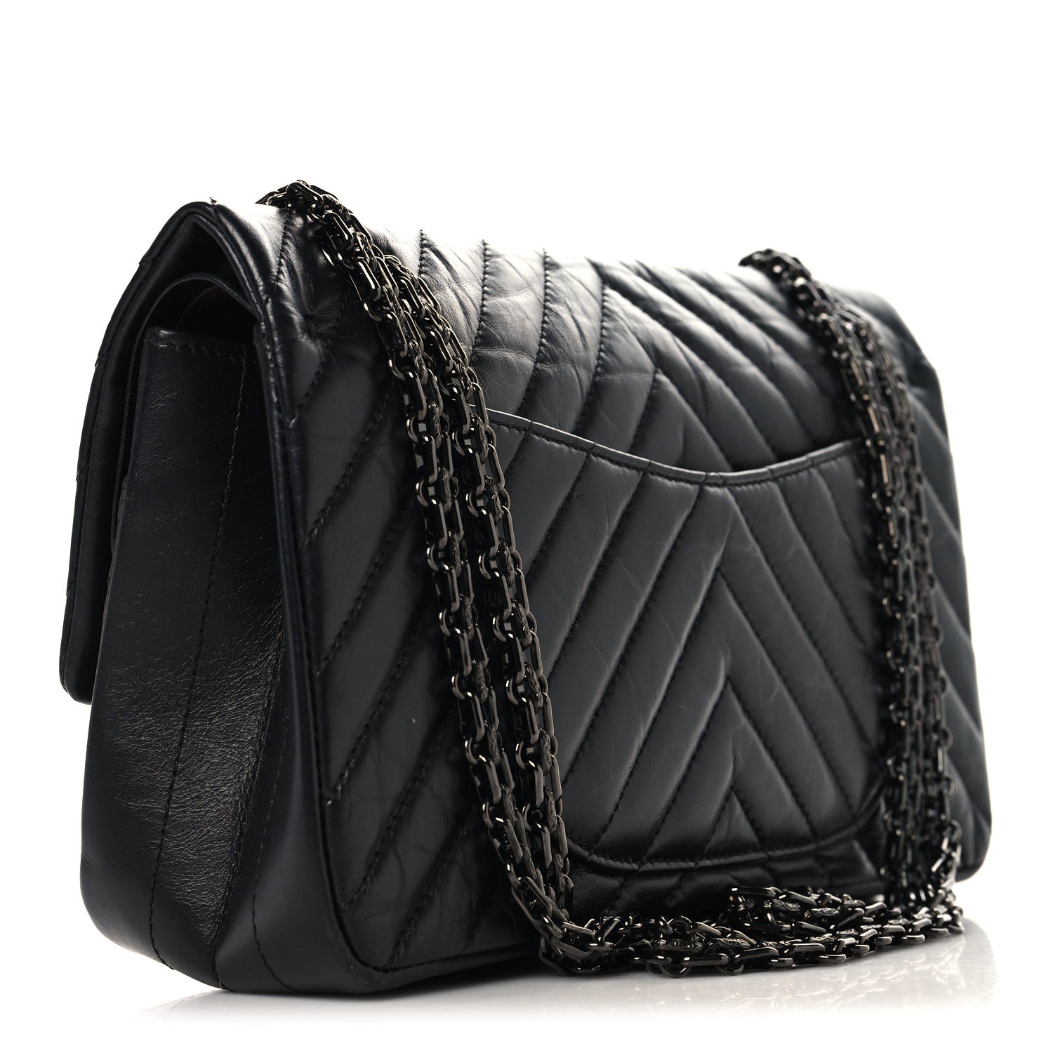Chanel Aged Calfskin Chevron Quilted 2.55 Reissue 225 Flap So Black 3 of 10
