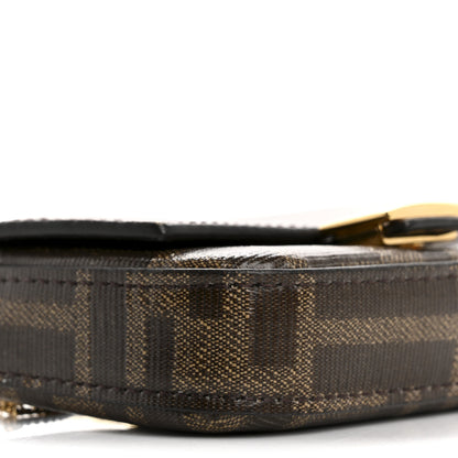 Fendi Glazed Fabric FF 1974 Nano Baguette Charm Mogano Panna 9 of 14