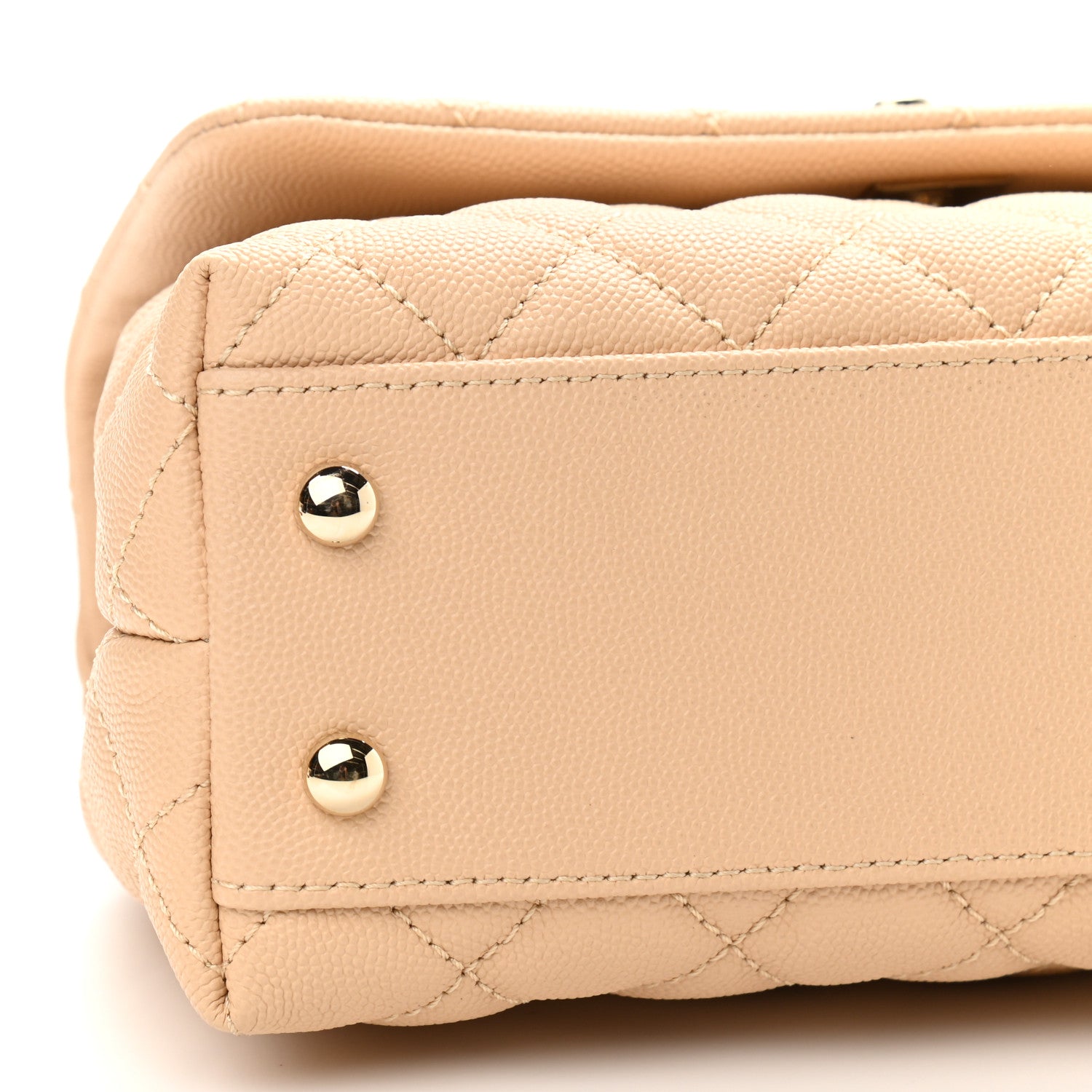 Chanel Caviar Lizard Embossed Quilted Mini Coco Handle Flap Beige 8 of 9