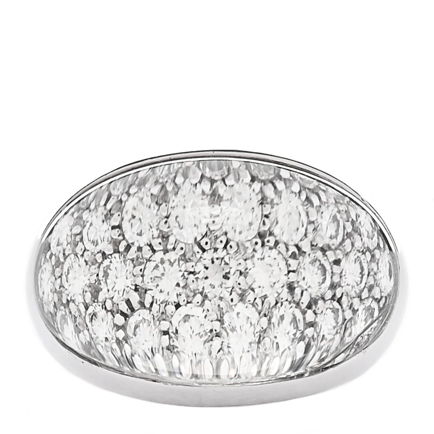 18K White Gold Diamond Rock Crystal Myst de Cartier Ring 53 6.5