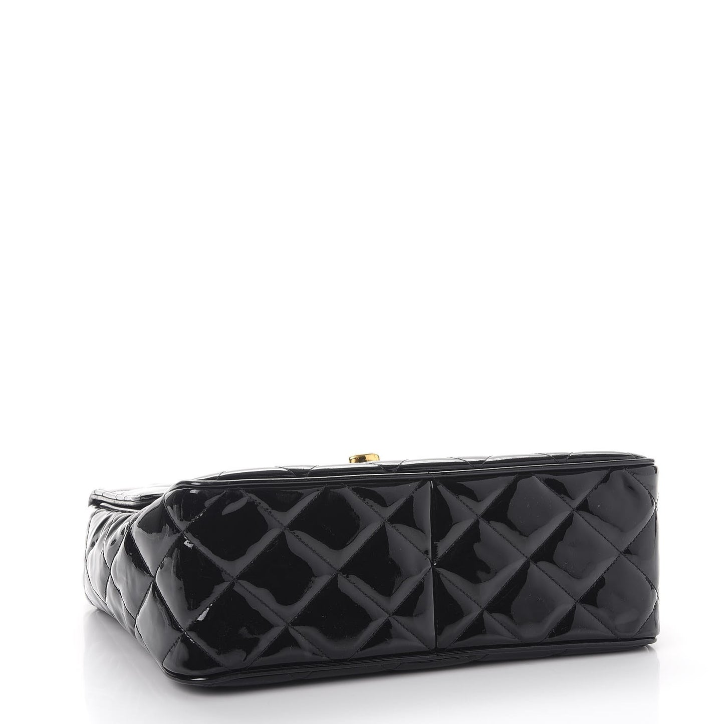 Patent Quilted Medium Single Flap Black