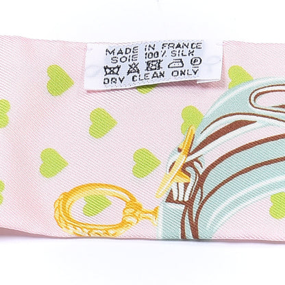 Hermes Silk Brides de Gala Love Twilly Parme Vert D Eau Vieux Rose 3 of 4