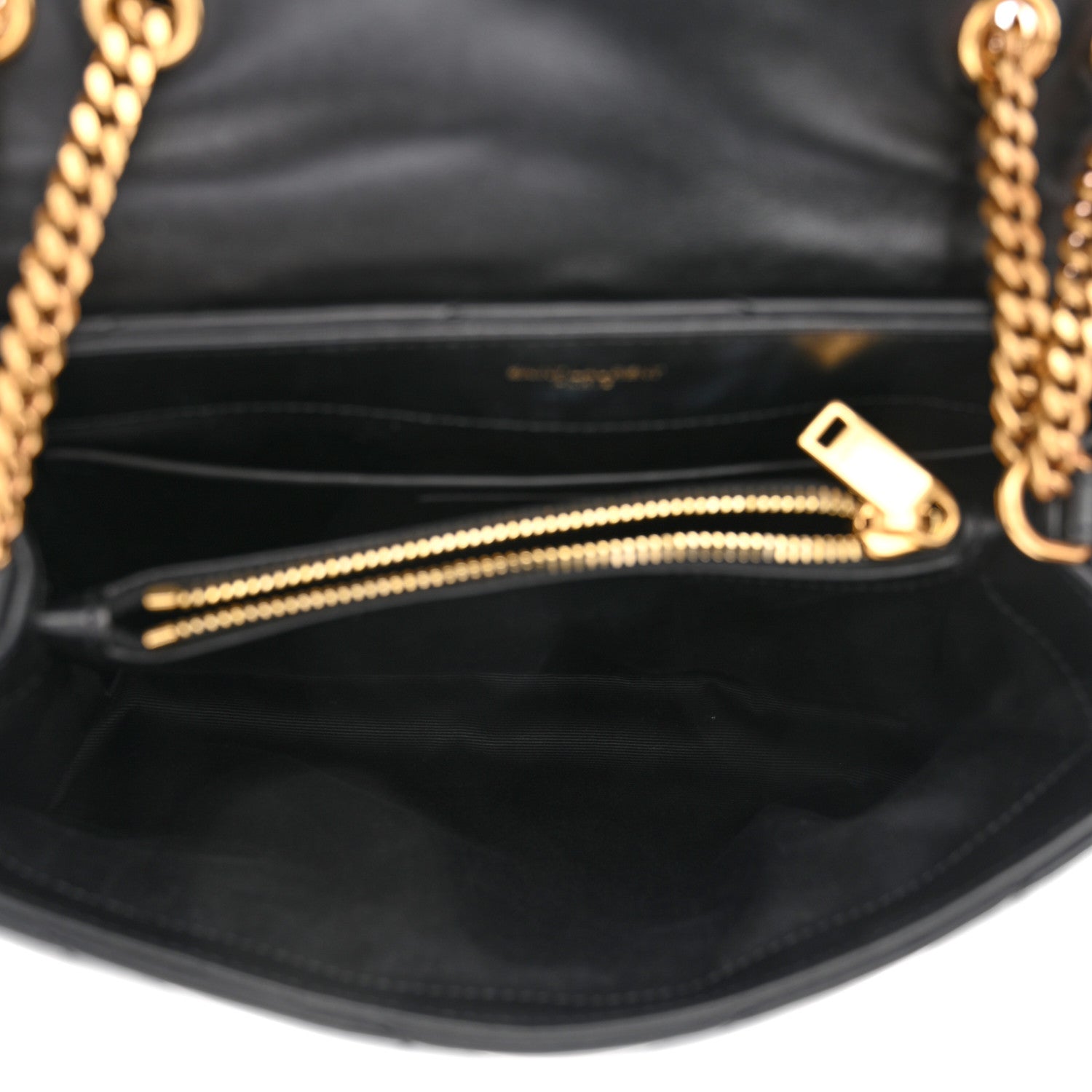 Saint Laurent Calfskin Y Quilted Monogram Small Loulou Chain Satchel Black 5 of 12
