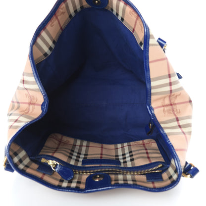 Burberry Haymarket Check Small Canterbury Tote Brilliant Blue 5 of 13