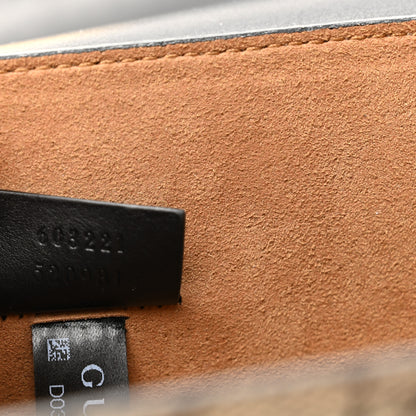 Gucci GG Supreme Monogram Small Padlock Bamboo Shoulder Bag Beige Black Cuir 7 of 15