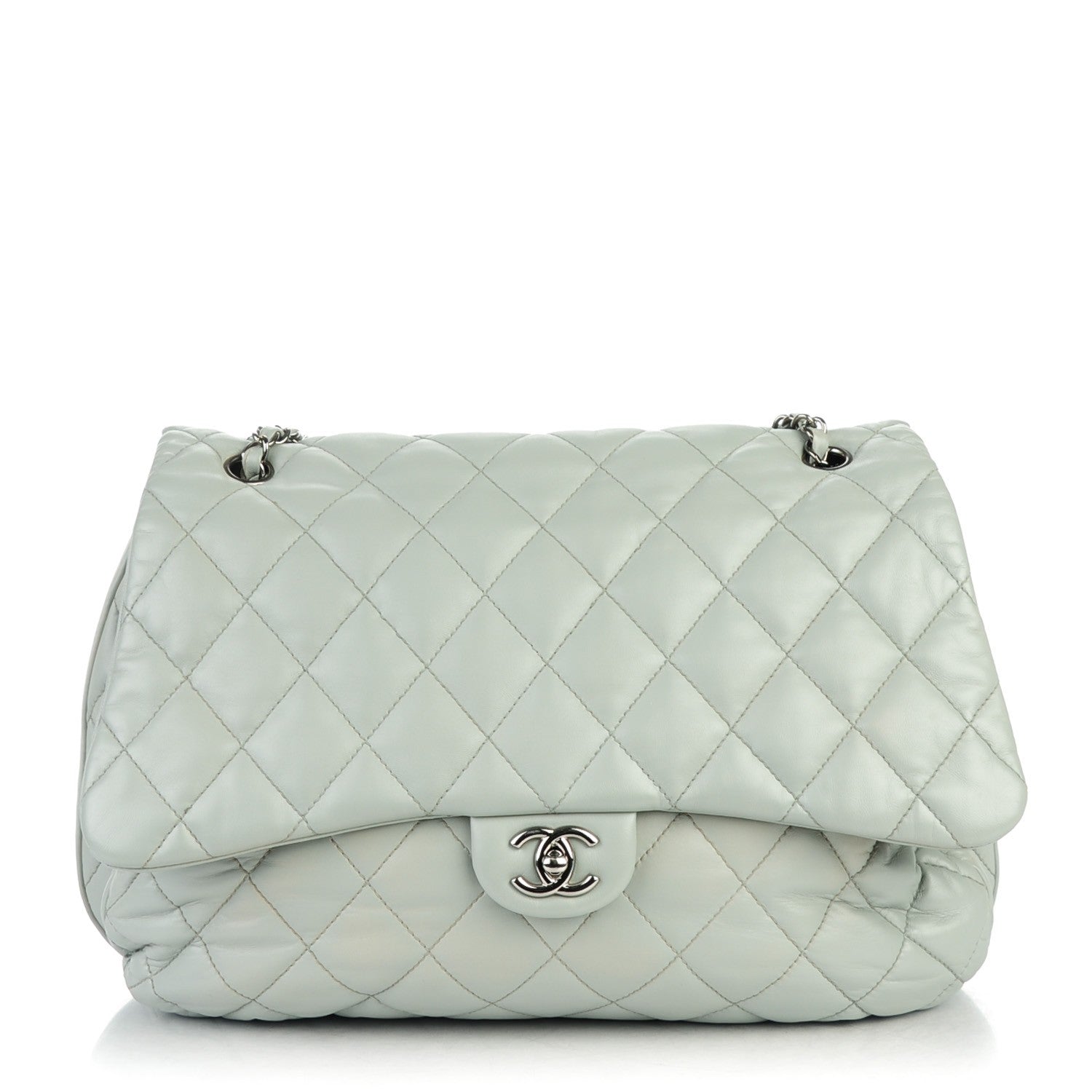 Chanel Lambskin Quilted 3 Maxi Flap Light Grey 1 of 8