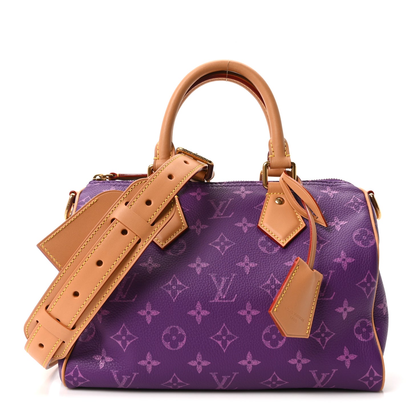 Calfskin Monogram Speedy P9 Bandouliere 25 Lotus Purple