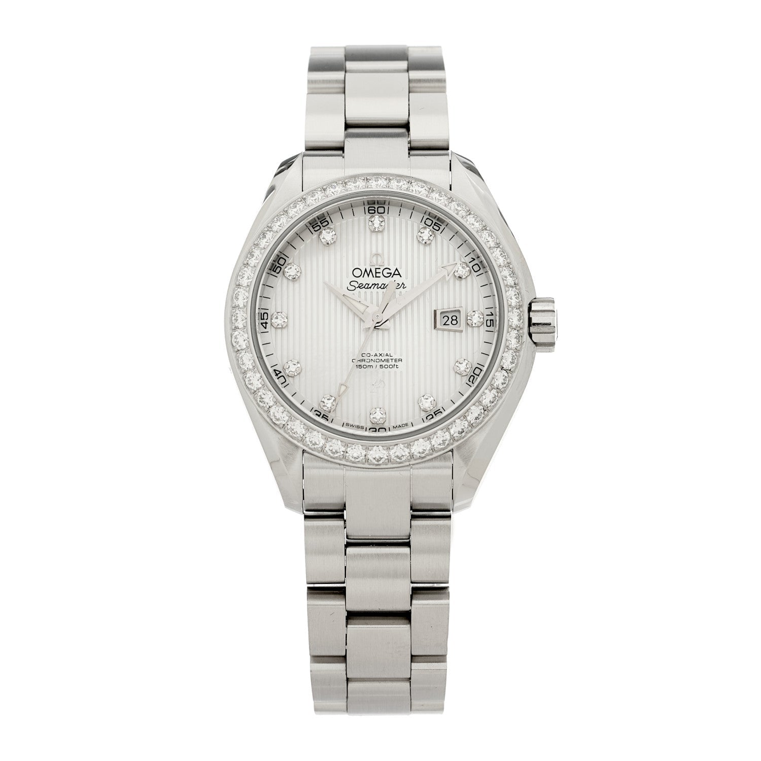 Omega Stainless Steel Diamond Bezel Mother of Pearl 34mm Seamaster Aqua Terra Co-Axial Chronometer Automatic Watch 231.15.34.20.55.001 1 of 4