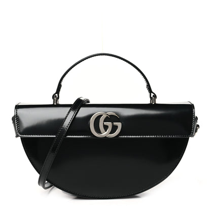 Gucci Calfskin Matelasse GG Marmont Half Moon Top Handle Bag Black 1 of 10
