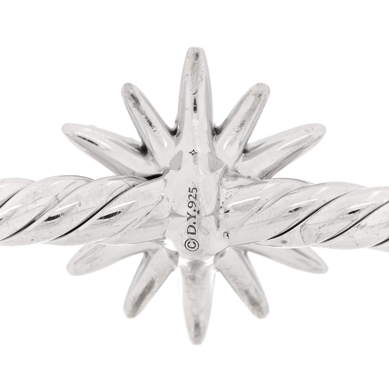 David Yurman Sterling Silver Diamond Starburst Cuff Bracelet 3 of 3