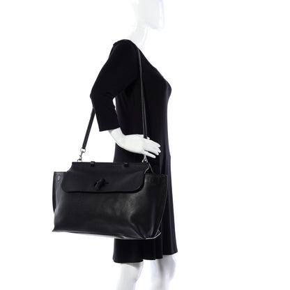 Gucci Pebbled Calfskin Large Bamboo Daily Top Handle Bag Black 2 of 11