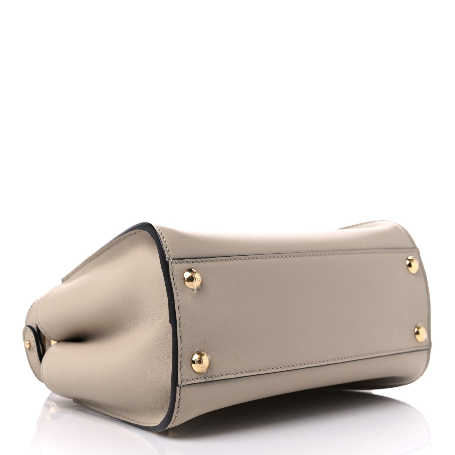 Fendi Vitello Seta Cotton Canvas FF Embroidered Mini Peekaboo Iconic Satchel Nuvola 4 of 8