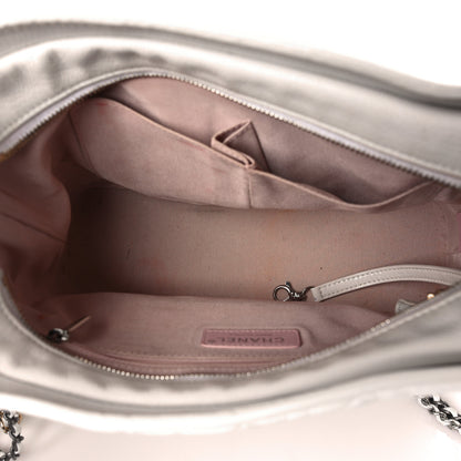 Chanel Patent Goatskin Quilted Medium Gabrielle Hobo White 5 of 11