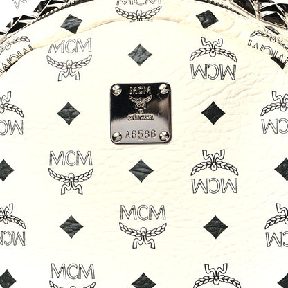 MCM Visetos Crown Stud Medium Stark Backpack White 8 of 15