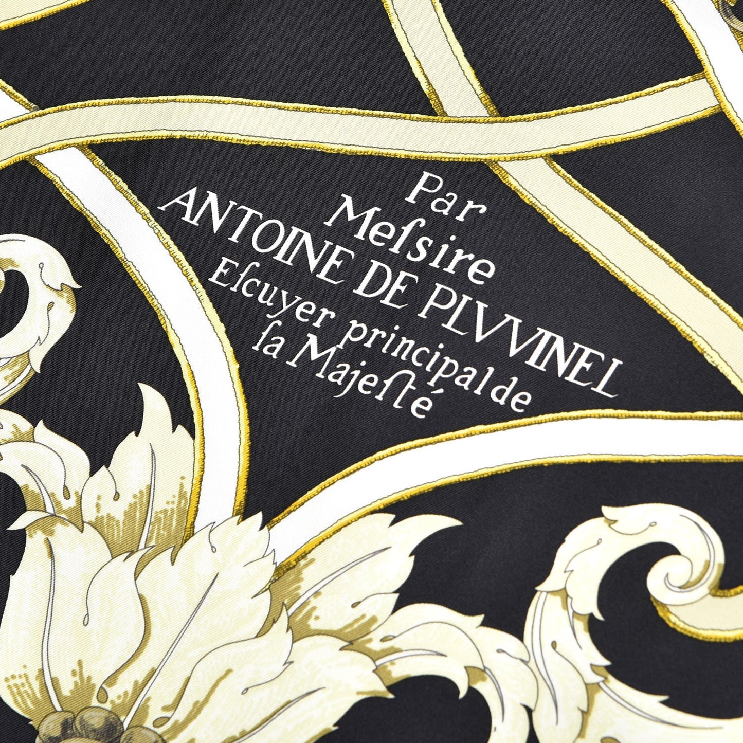 Silk Scarf L'Instruction Du Roy Scarf 90 Black Gold