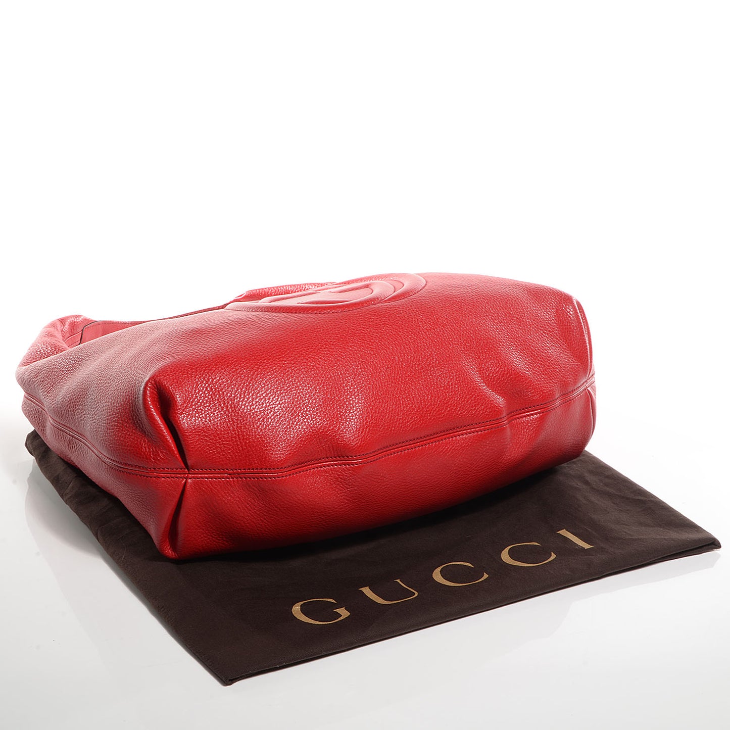 Pebbled Calfskin Large Soho Hobo Red
