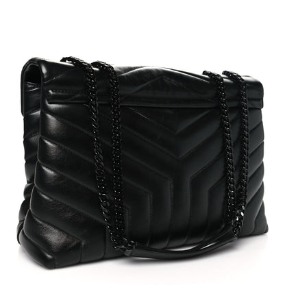 Saint Laurent Calfskin Y Quilted Monogram Monochrome Medium Loulou Chain Satchel Black 3 of 10