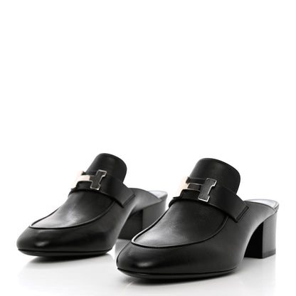 Hermes Goatskin Paradis Mules 37 Black 3 of 12