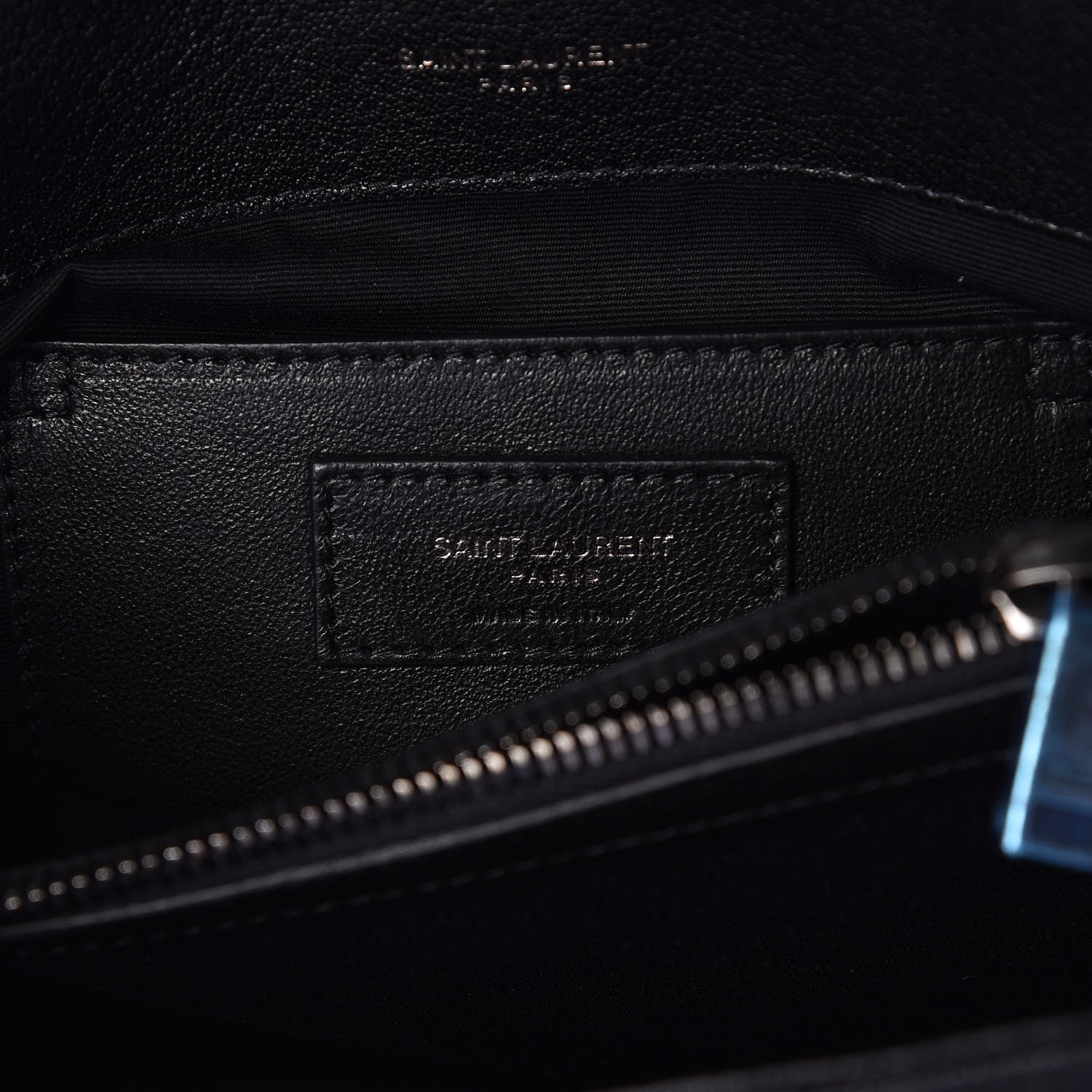 Saint Laurent Sheepskin Matelasse Chevron Monogram Medium College Bag Black 6 of 9