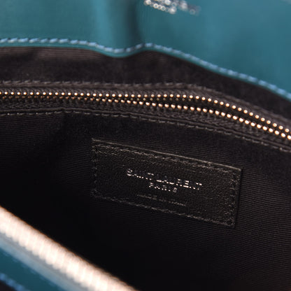 Saint Laurent Calfskin Y Quilted Monogram Medium Loulou Chain Satchel Dark Turquoise 10 of 11