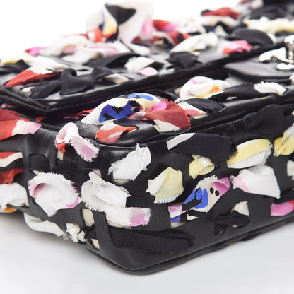 Chanel Silk Lambskin Ribbon Classic Flap Bag Black Multicolor 8 of 9