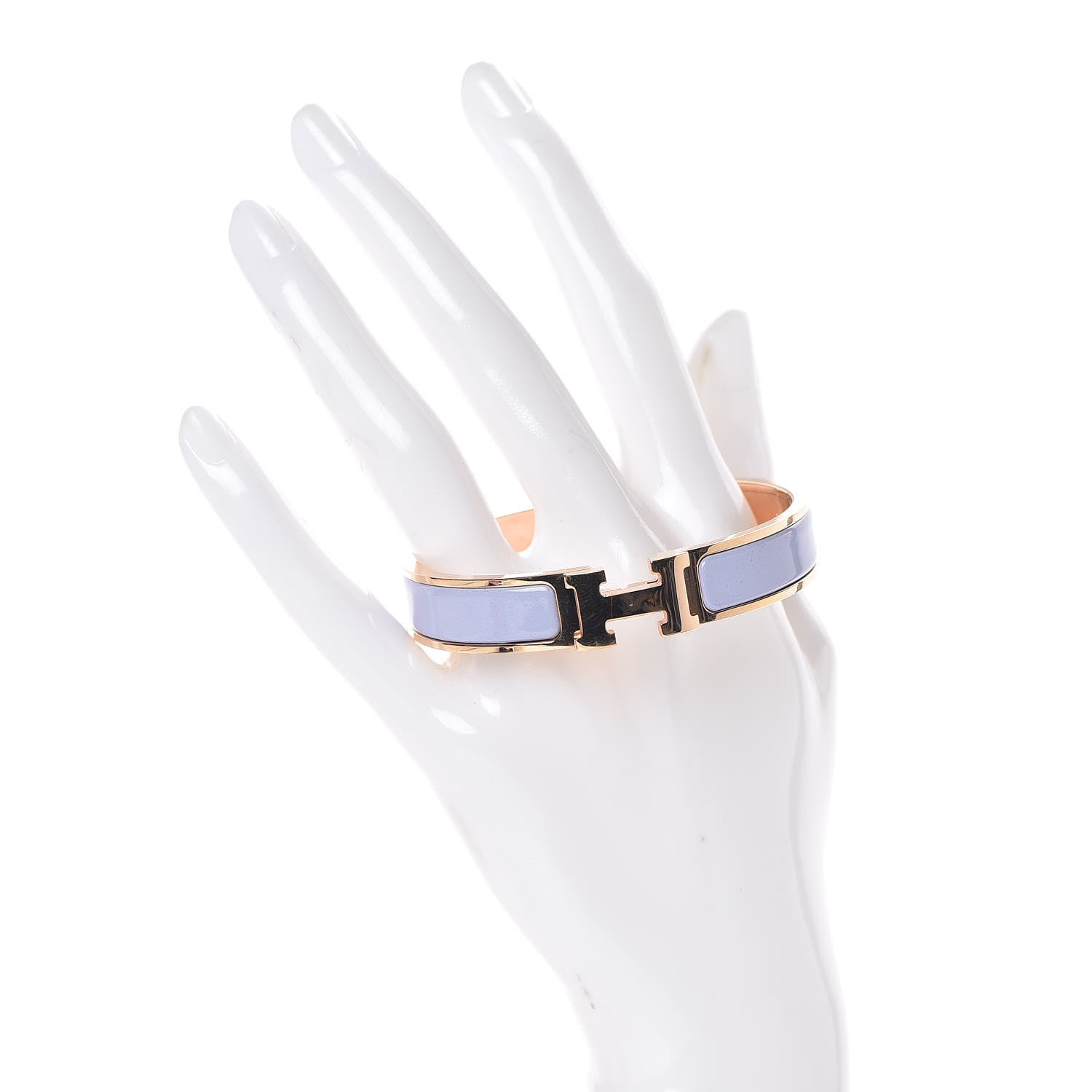 Hermes Enamel Narrow Clic Clac H Bracelet GM Parme 2 of 4