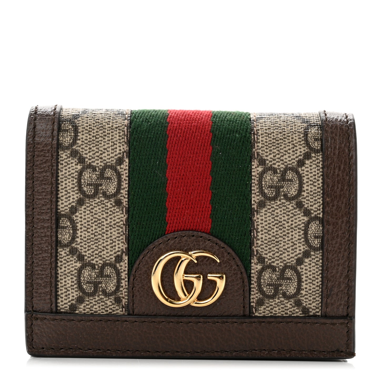 GG Supreme Monogram Web Ophidia Card Case Beige New Acero