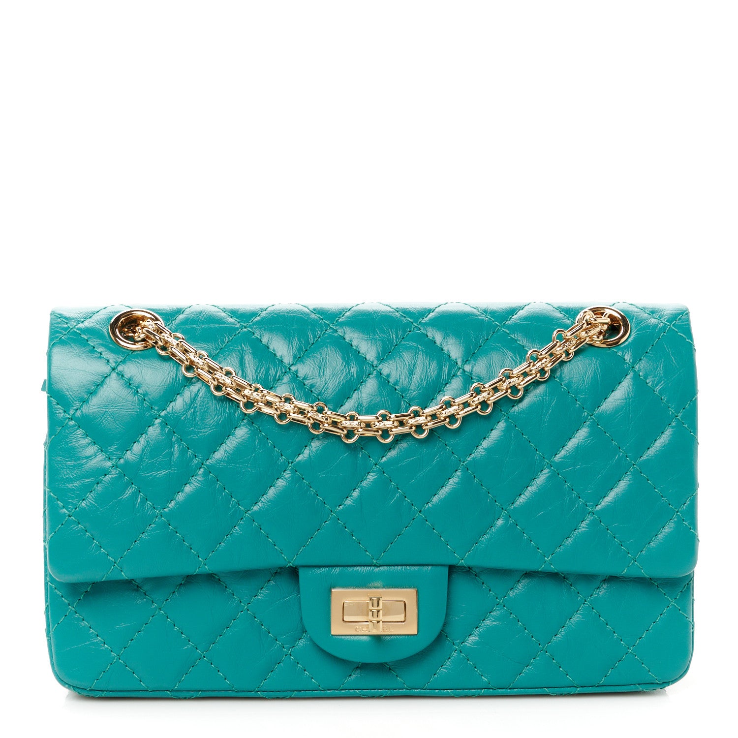 Chanel Aged Calfskin Quilted 2.55 Reissue 225 Flap Green 1 of 10