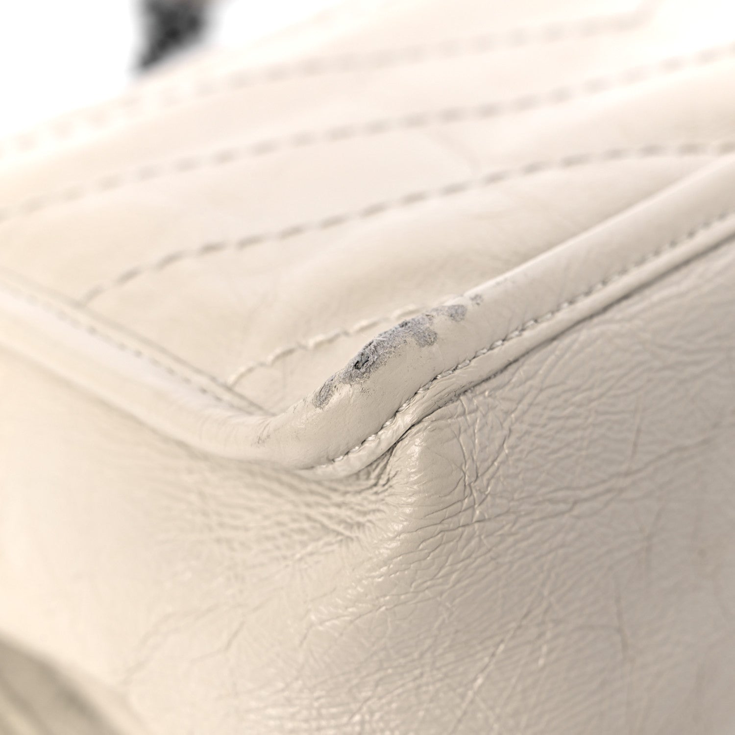 Saint Laurent Crinkled Calfskin Matelasse Monogram Baby Niki Chain Satchel White 11 of 15