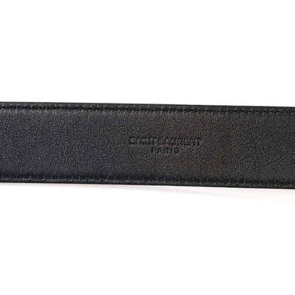 Saint Laurent Smooth Calfskin Monogram Square Buckle Belt 80 32 Black 3 of 5