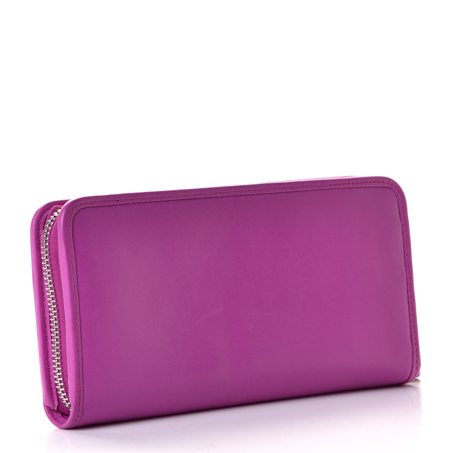 Lambskin Zip Around Wallet Magenta