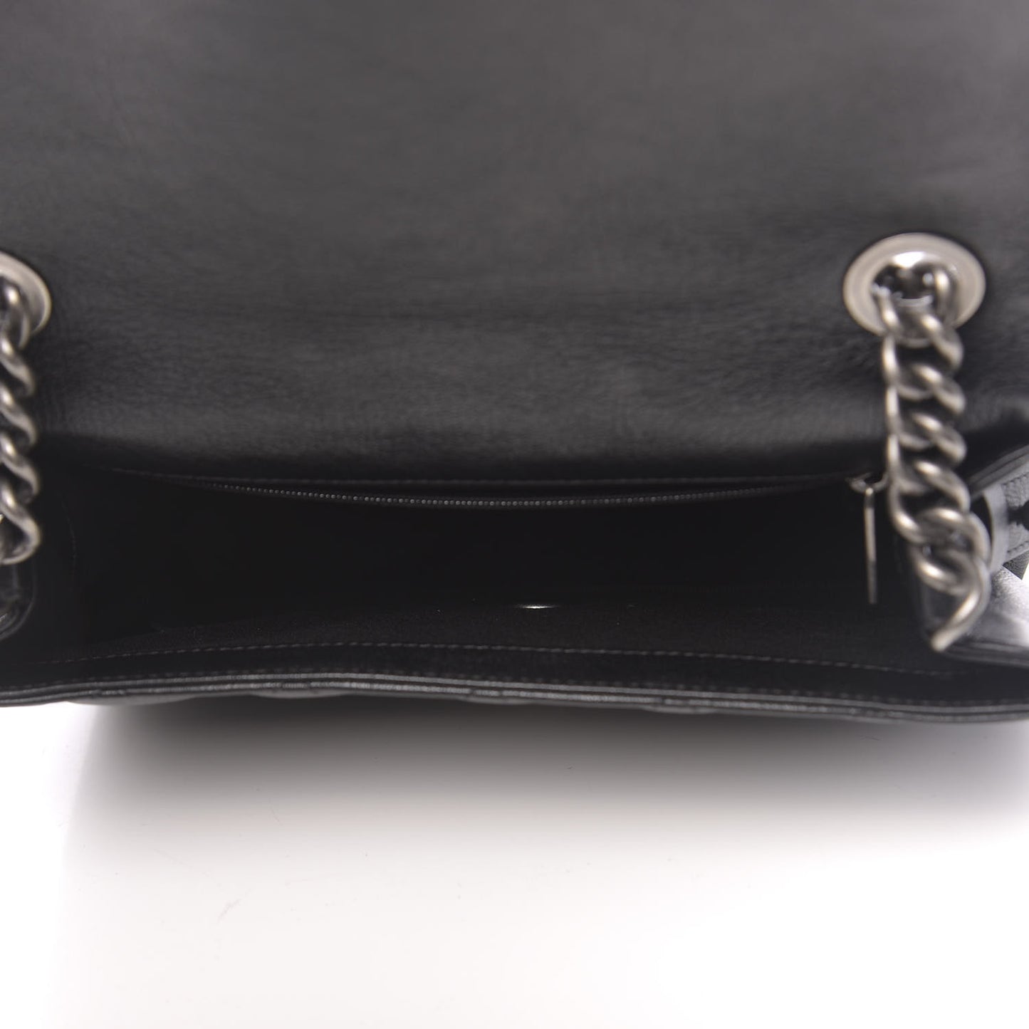 Goatskin Quilted Medium City Rock Flap Black