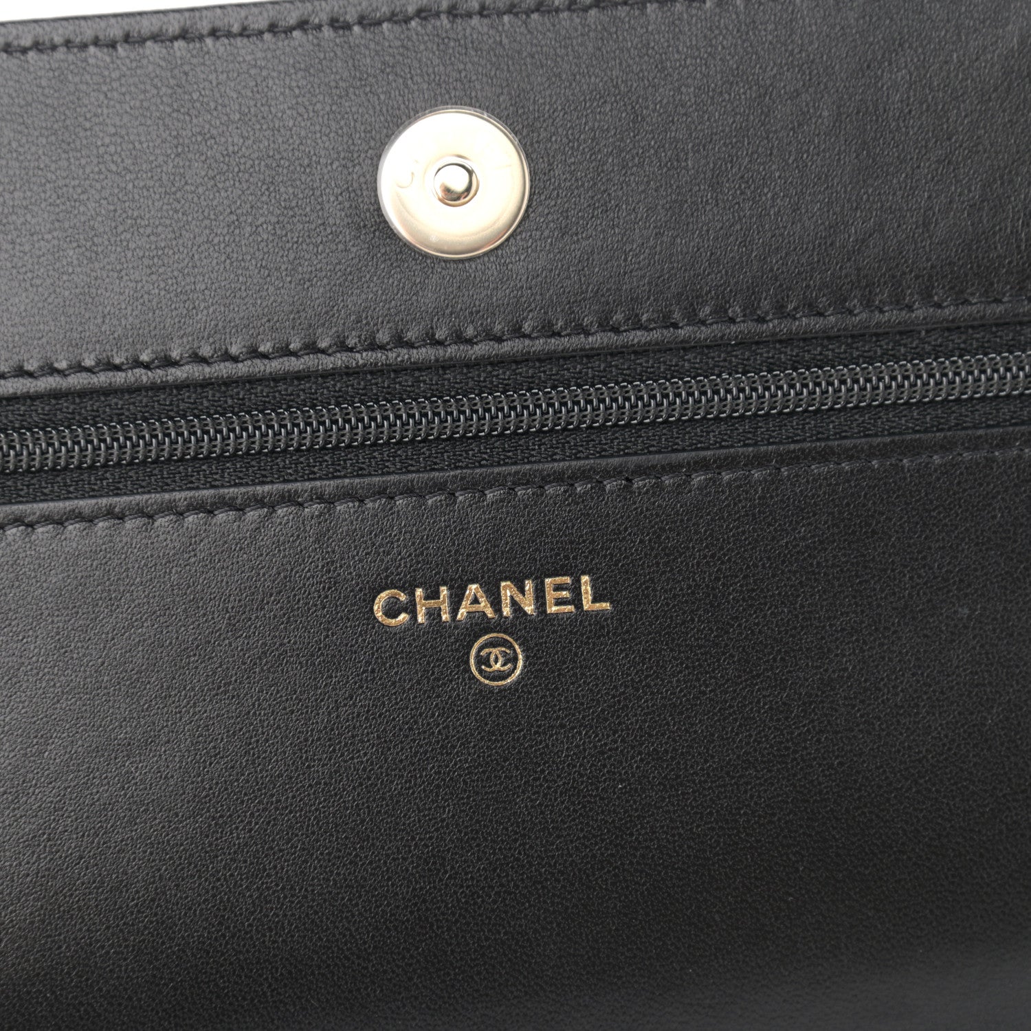 Chanel Lambskin Quilted CC Wallet On Chain WOC Black 5 of 12