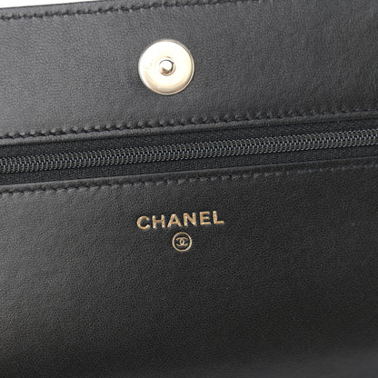 Chanel Lambskin Quilted CC Wallet On Chain WOC Black 5 of 12