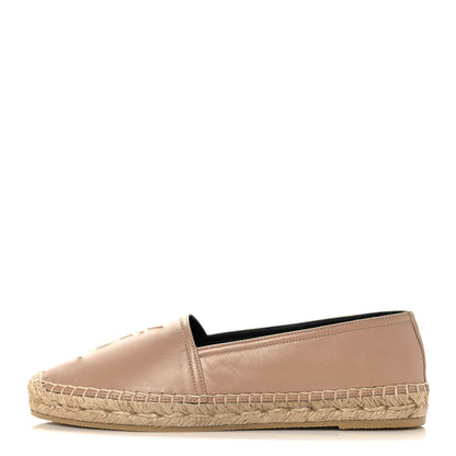 Saint Laurent Lambskin Monogram Espadrilles 37 Nude 1 of 9