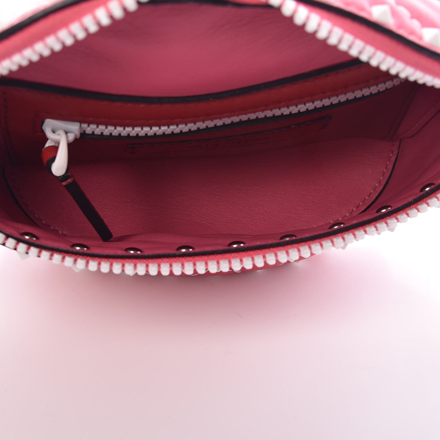 Lambskin Free Rockstud Spike Belt Bag Shadow Pink