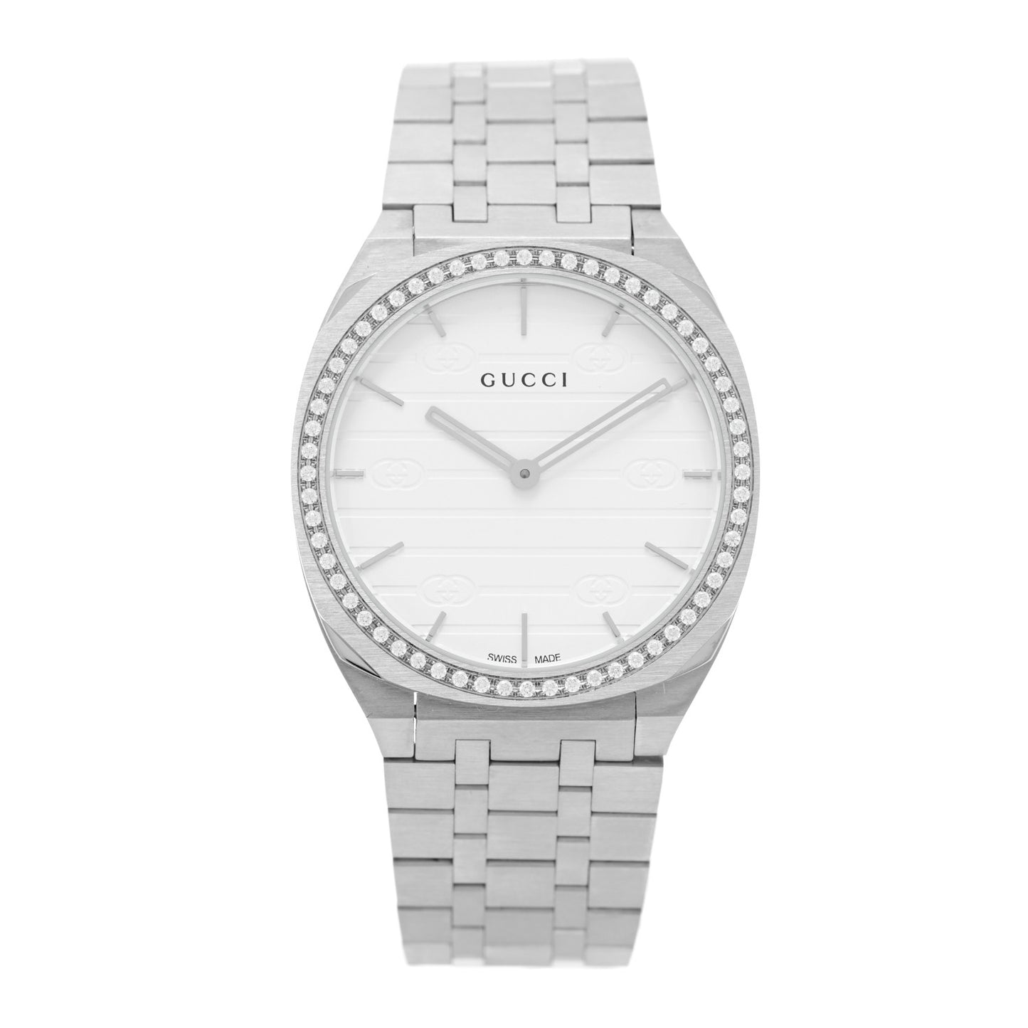 Stainless Steel Diamond Bezel 34mm 25H Quartz Watch