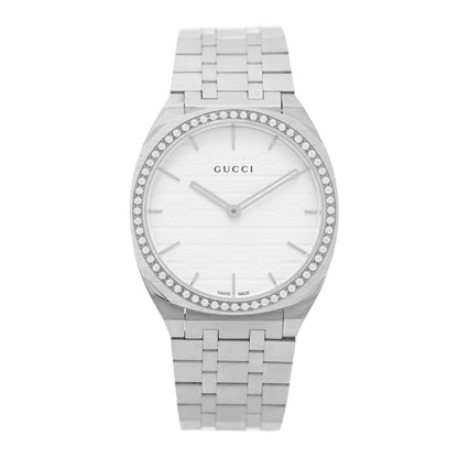 Gucci Stainless Steel Diamond Bezel 34mm 25H Quartz Watch 1 of 5