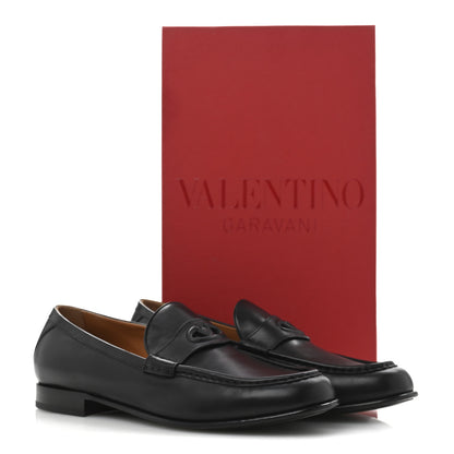 Valentino Garavani Calfskin Mens VLogo Loafers 43.5 Black 10 of 10