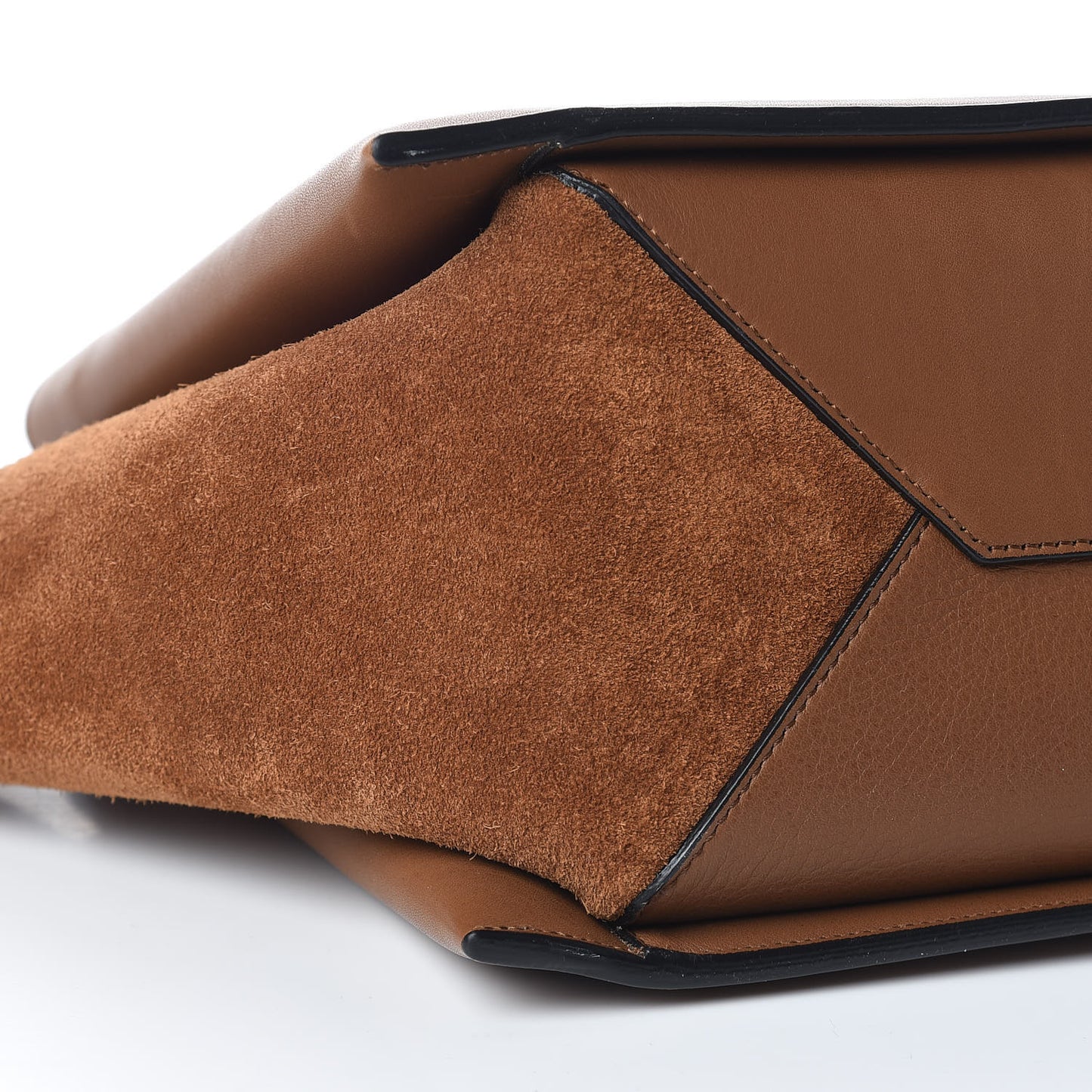 Smooth Calfskin Suede Small Tri-Fold Bag Camel