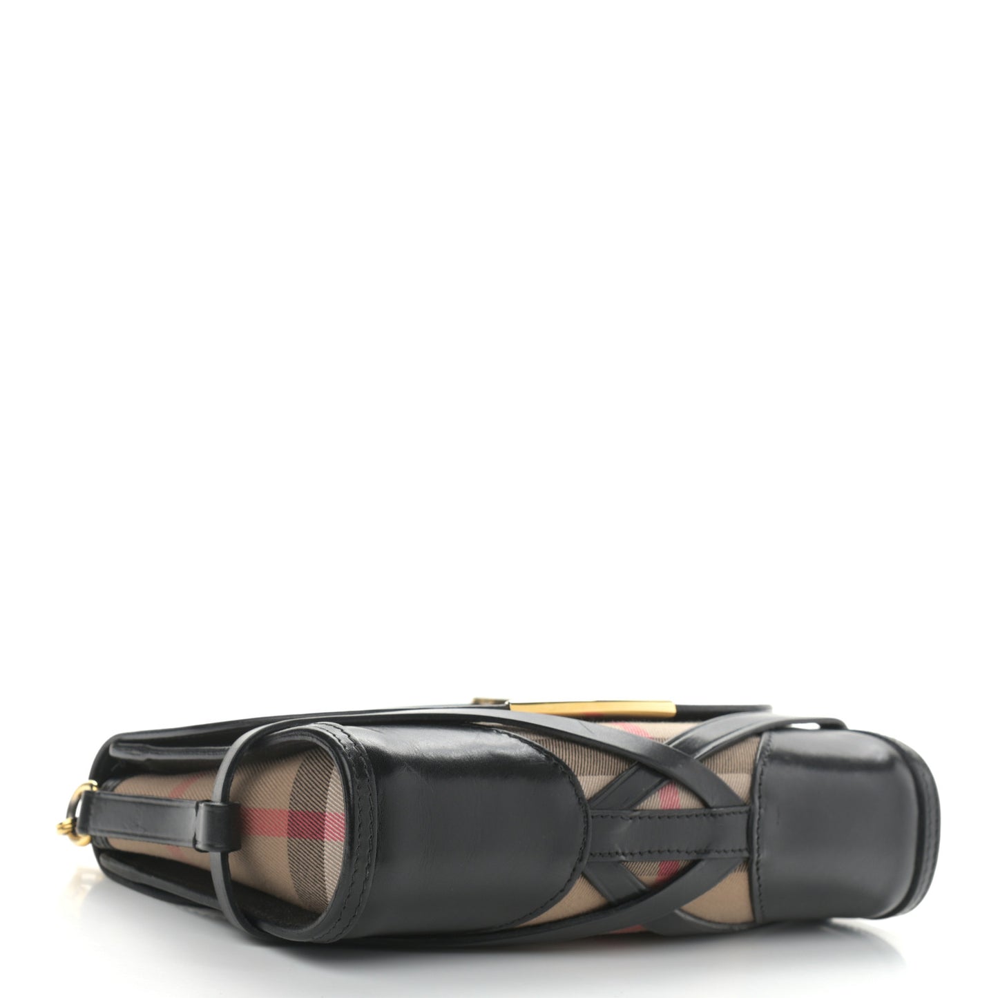 House Check Bridle Calfskin Small Abbott Crossbody Bag Black