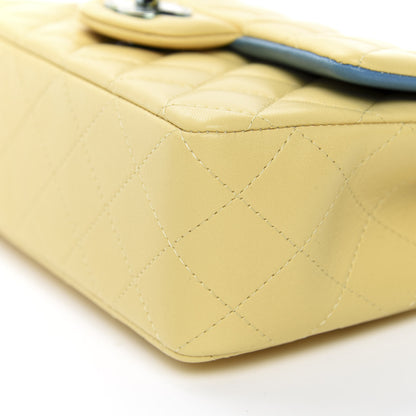 Chanel Lambskin Quilted Mini Rectangular Flap Yellow Blue 6 of 9
