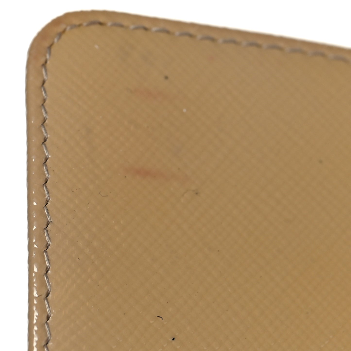 Saffiano Vernice Metal Flap Wallet With Strap Sabbia