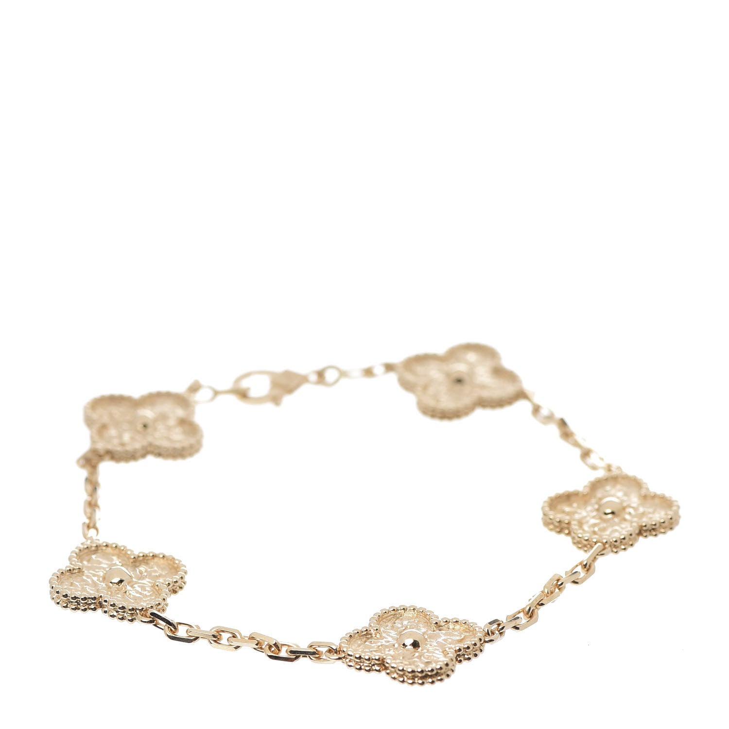 Van Cleef & Arpels 18K Yellow Gold 5 Motifs Vintage Alhambra Bracelet 1 of 6