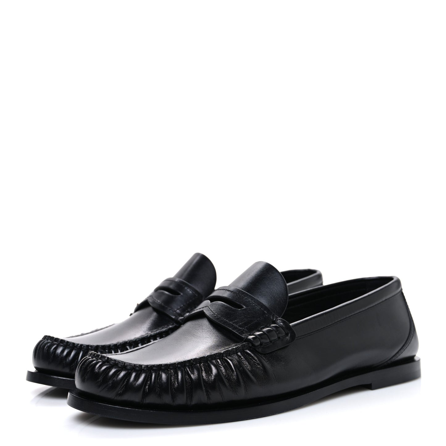 Calfskin Penny Loafers 38 Black