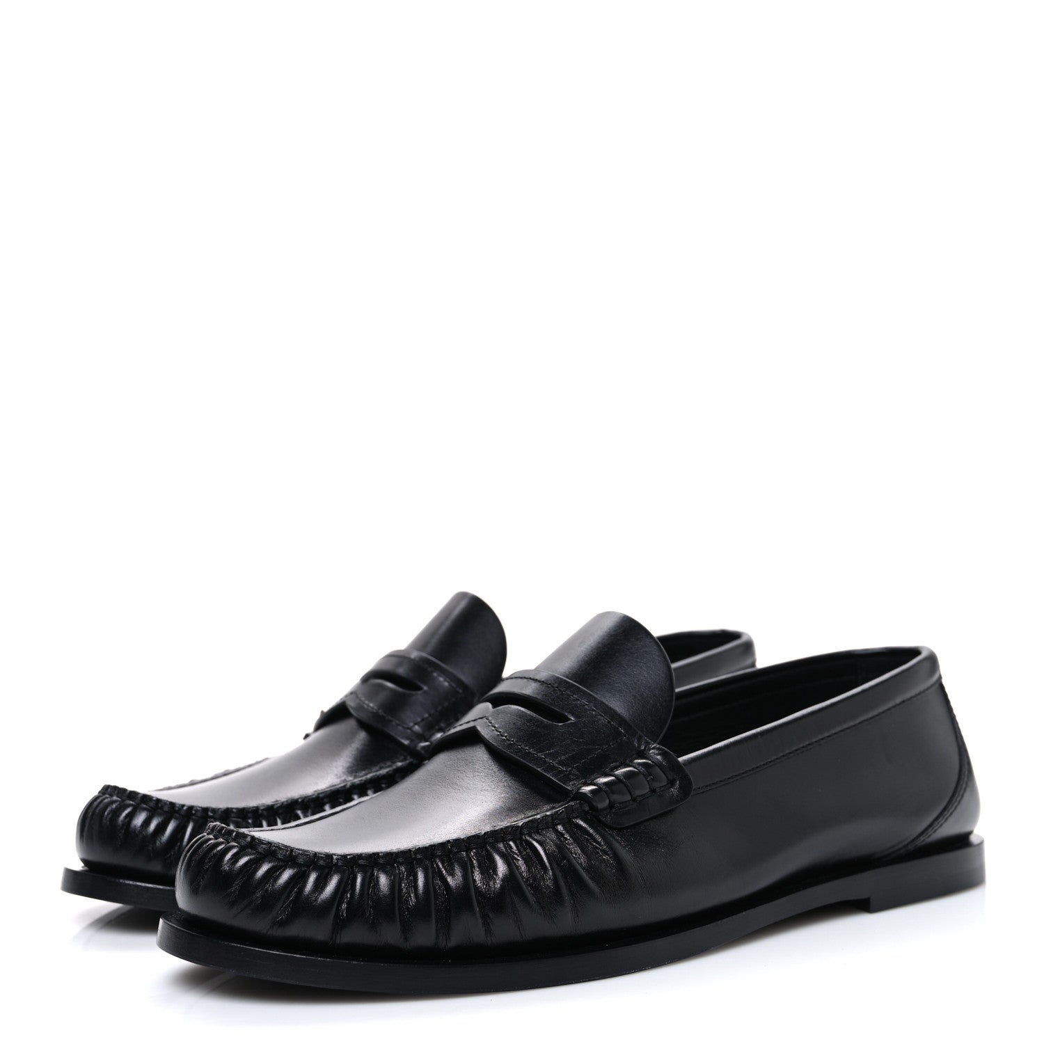 Saint Laurent Calfskin Penny Loafers 38 Black 4 of 11